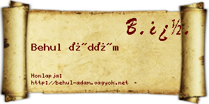 Behul Ádám névjegykártya