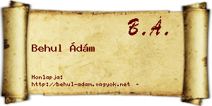 Behul Ádám névjegykártya